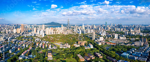 Aerial view of the CBD in Xinjiekou, Nanjing Province, China