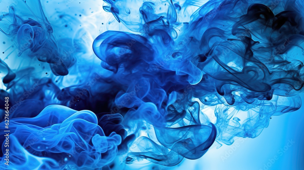 blue color under water splash effect, wallpaper watercolor design, ai