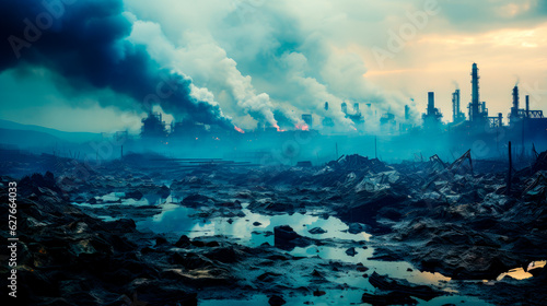 Foto A powerful visual representation of pollution and environmental degradation