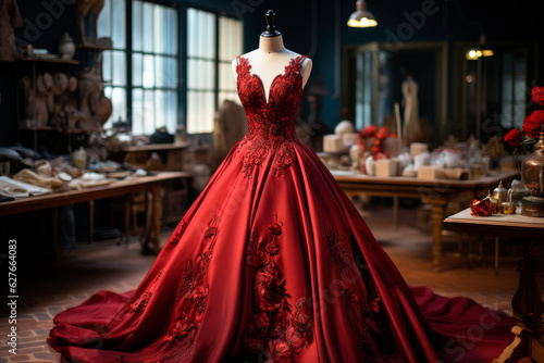 Amazing red dress on a mannequin