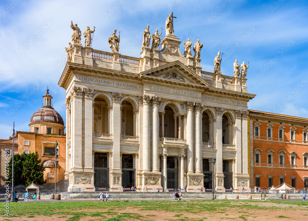 Lateran basilica (Archbasilica cathedral of Most Holy Savior and of Saints John Baptist and John Evangelist in the Lateran) in Rome, Italy