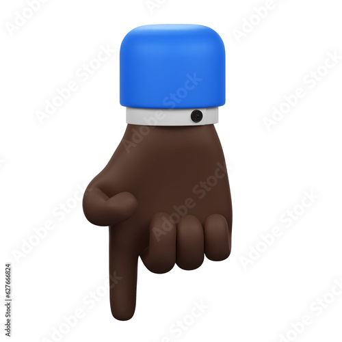Pointing Down Hand Gesture