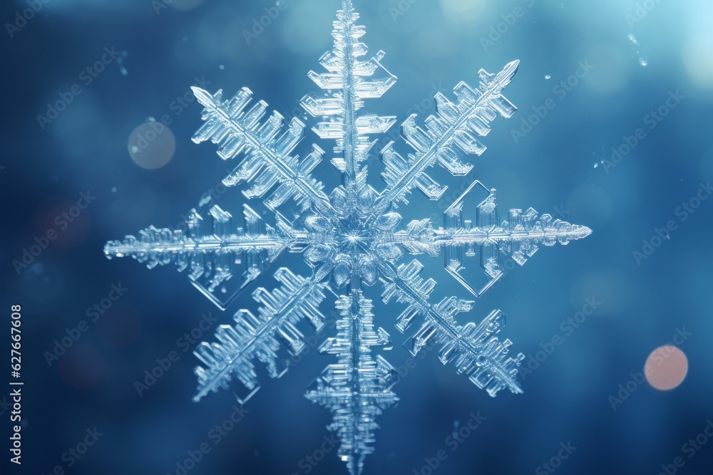 Close up view of a snowflake. Beautiful illustration picture. Generative AI Close up view of a snowflake. Beautiful illustration picture. Generative AI