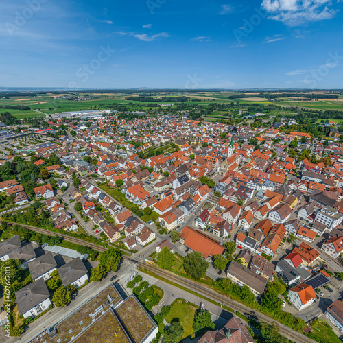 Bad Saulgau an der Oberschwäbischen Barockstraße, Blick auf die Altstadt von oben