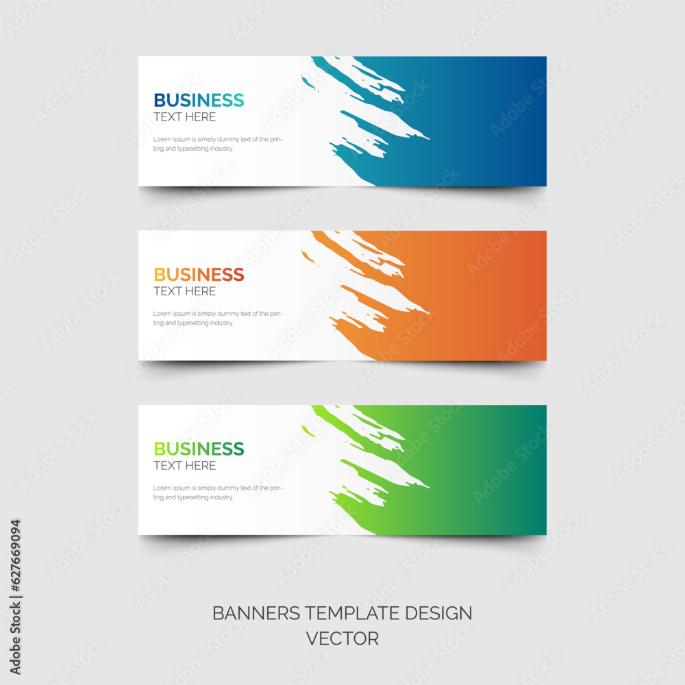 web banners with brush strokes. Modern design for business, Vector illustration