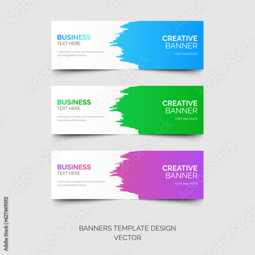 web banners with brush strokes. Modern design for business, Vector illustration