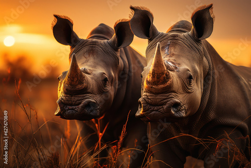 Rhino, Wildlife Photography, Generative AI