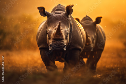 Rhino, Wildlife Photography, Generative AI