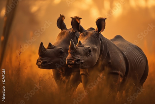 Rhino  Wildlife Photography  Generative AI