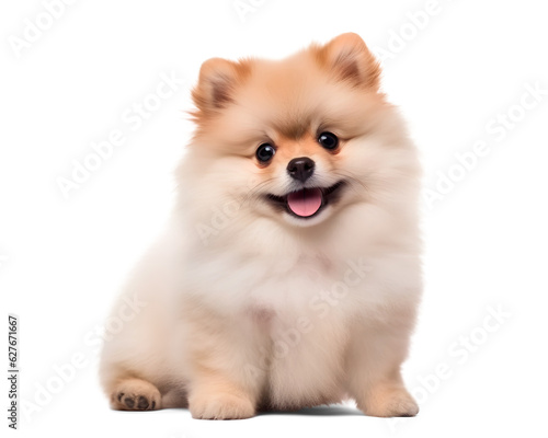 pomeranian dog studio shoot on isolated background, generative ai photo