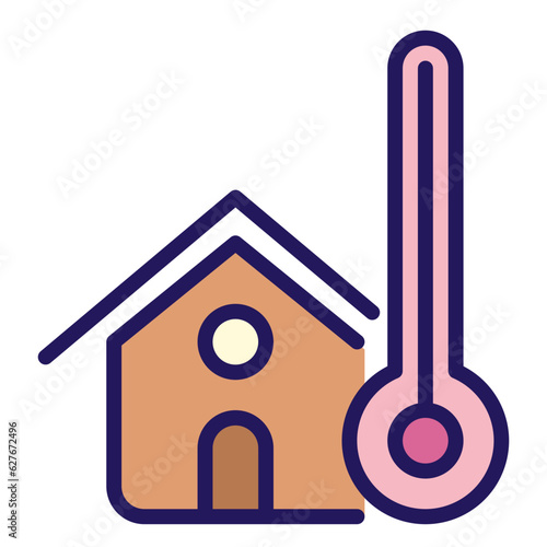 thermostat icon, outline color icon style