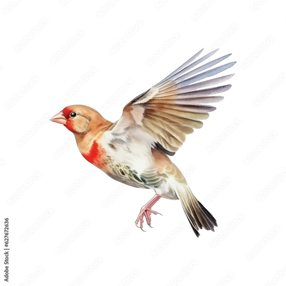 Red-billed Quelea watercolor paint Red-billed Quelea watercolor paint