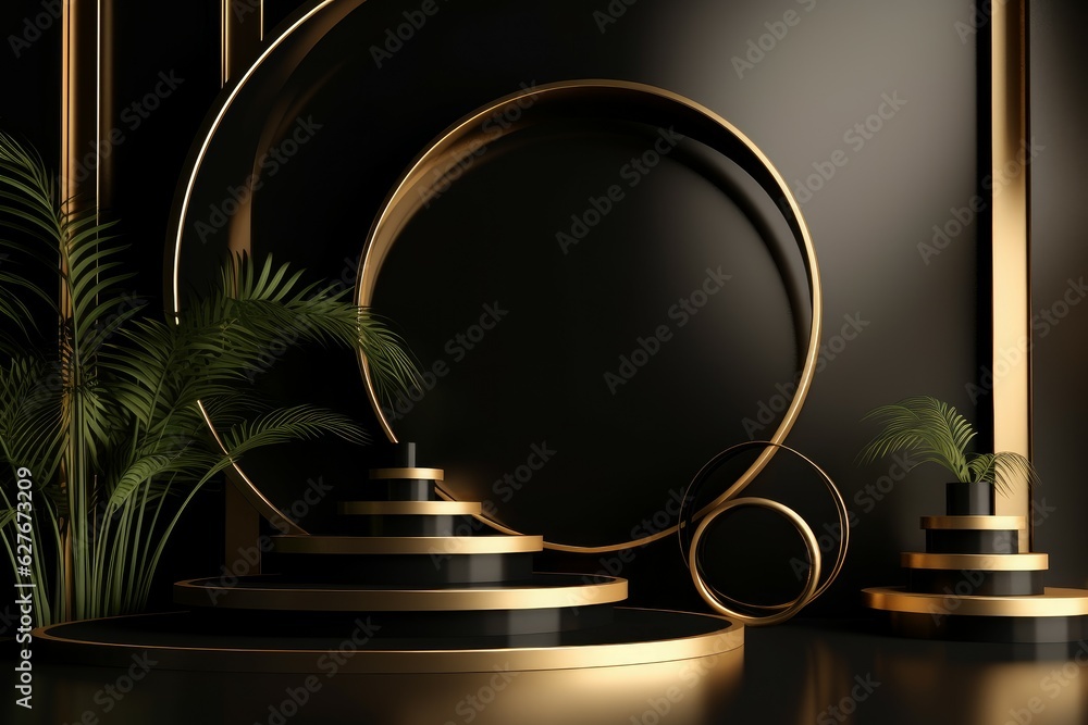 Luxury gold podium. Generate Ai Luxury gold podium. Generate Ai