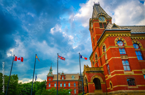 Fredericton City Hall building in the Capital of New Brunswick, Canada photo