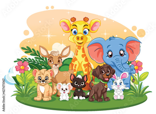 Cute Wild Animals Group