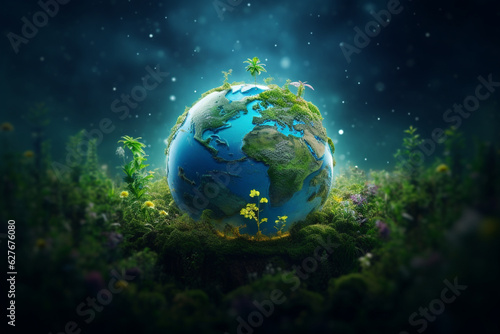 Invest in our planet. Earth day 2023 concept background. Ecology concept © Robin