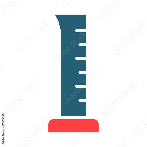 Graduated Cylinder Glyph Two Color Icon Design