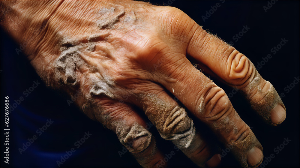 Dirty hands soil closeup - AI Generated Dirty hands soil closeup - AI Generated