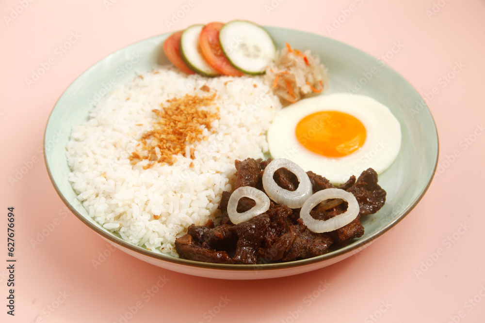 Freshly cooked Filipino food called TapSilog Freshly cooked Filipino food called TapSilog