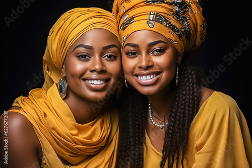 Portrait of two happy African American women.