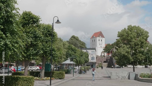 Ronneby famous as the Garden of Sweden, Square and Church, Establishing shot