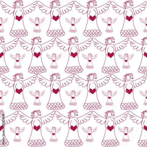  Colourfull silhouette and angels pattern backgrounds