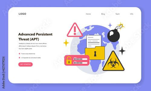 APT or Advanced persistent threat web banner or landing page.