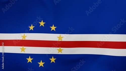 Wallpaper Mural Cape Verde or Republic of Cabo Verde fabric flag calm swaying in the wind, looped endless cycled video, completely full screen covers flag background Torontodigital.ca
