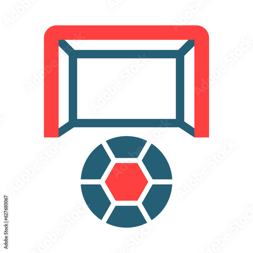 Penalty Glyph Two Color Icon Design