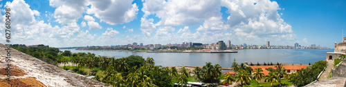 A stunning panoramic view of Havana Bay, showcasing the natural beauty and serene waters of this picturesque coastal area.