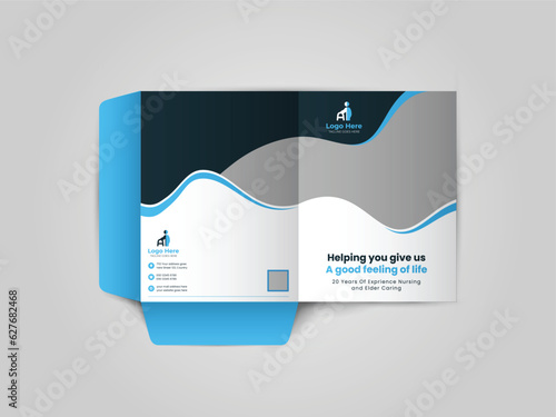 Senior Care Service Senior health care postcard template design. Medical postcard template, dental postcard design. Home care postcard template.