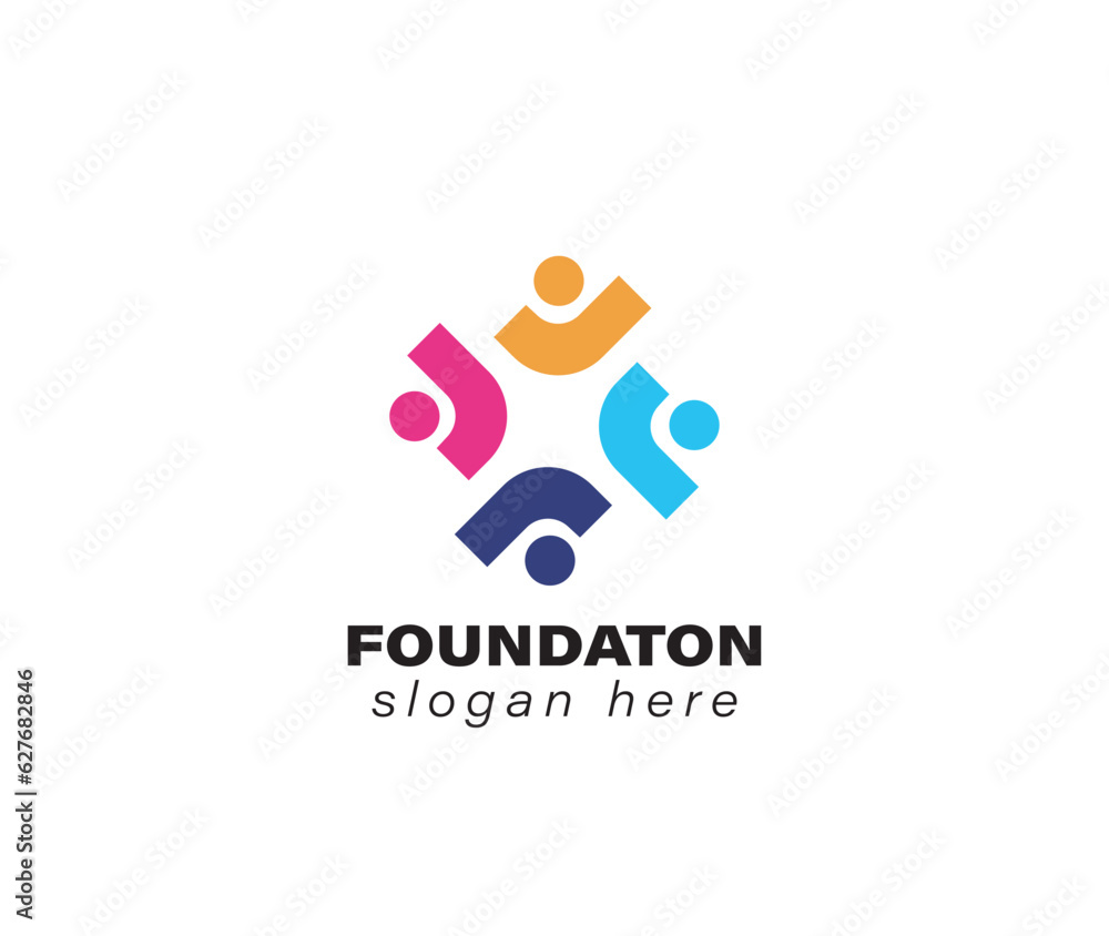 foundation Logo Colorful Design Template Vector. Community Logo Template Vector.