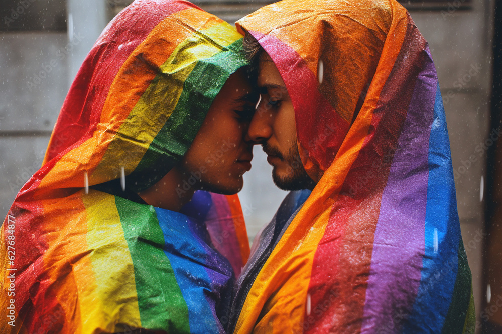 Fototapeta premium LGBT parade on the city street.