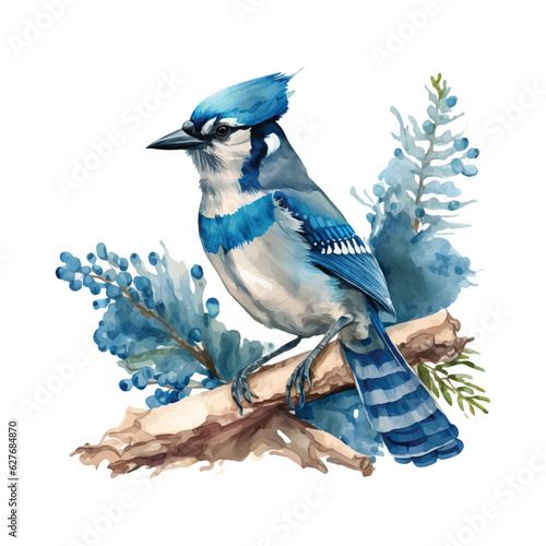 Blue Jay watercolor paint 