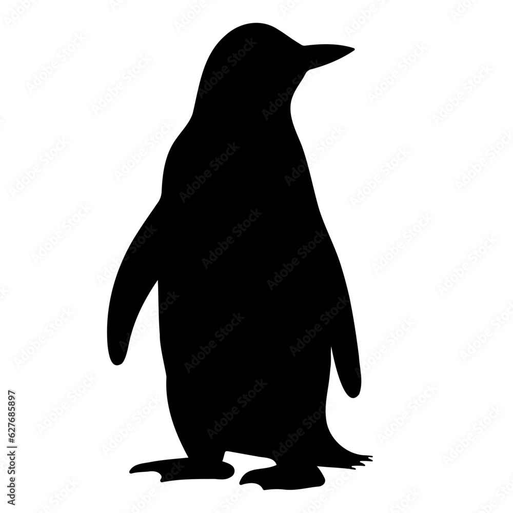 Fototapeta premium Penguin standing silhouette. Vector illustration