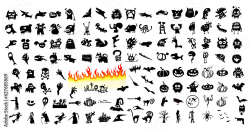 Big set of Halloween elements. Vector illustration