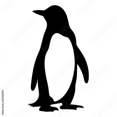 Penguin standing silhouette. Vector illustration
