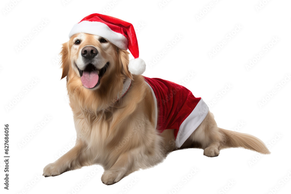 Dog wearing a santa hat png, christmas concept, transparent background ...