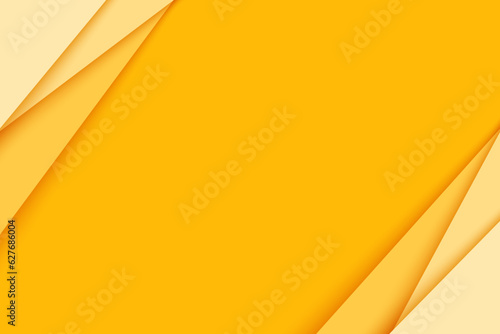 Yellow orange paper  cut layer with copy space, landing page , banner, presentation, poster, card template  in 3d, orgami style, vector illustration.