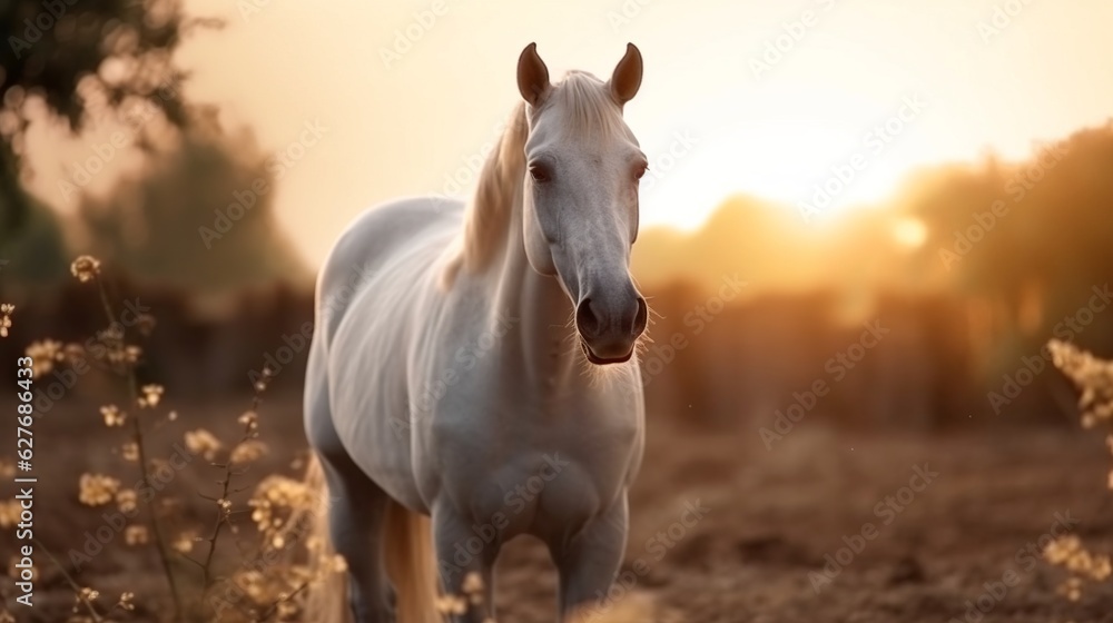 A beautiful view of horse in close up. Generative AI. A beautiful view of horse in close up. Generative AI.