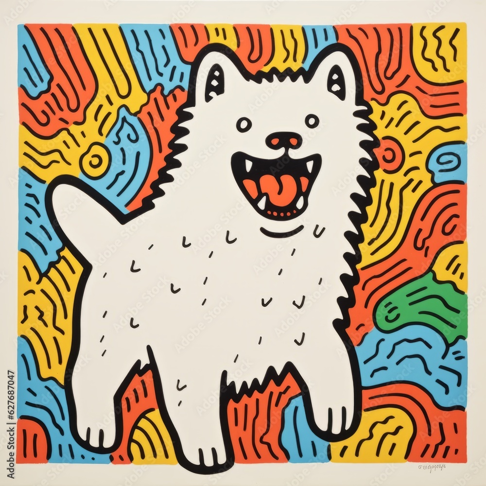 Fototapeta premium Samoyed dog image. Beautiful illustration picture. Generative AI