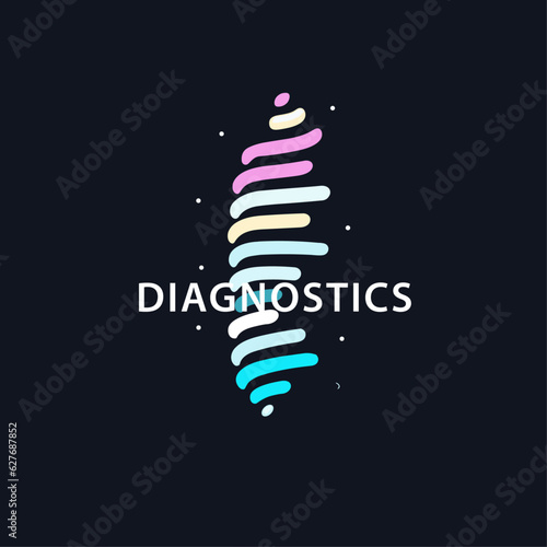 Medical diagnostics center logo, vector illustration