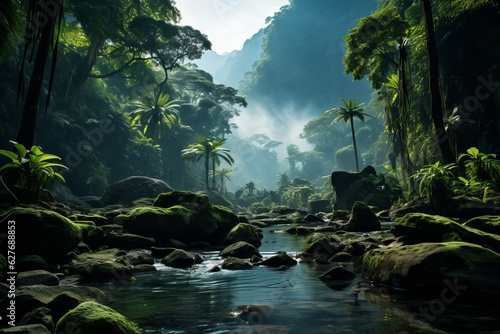 Breathtaking Indonesian Jungle Landscape  Generative AI