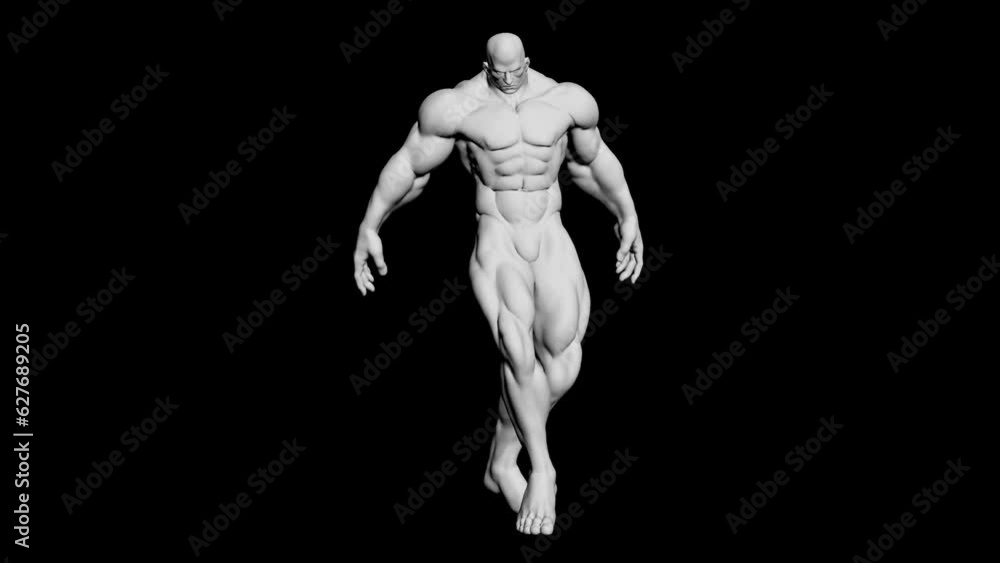 A bodybuilder dance. Bodybuilder with big muscles dances. A man with ...