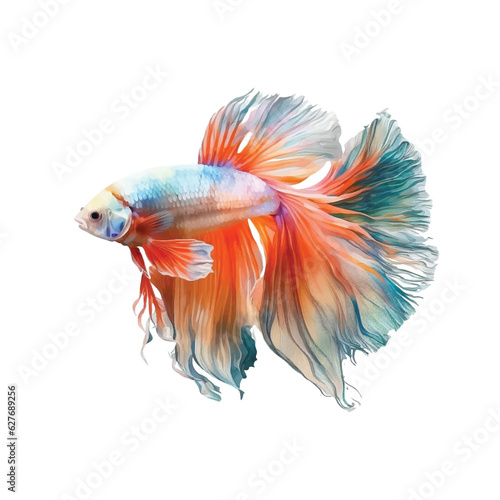 Betta fish watecolor paint 