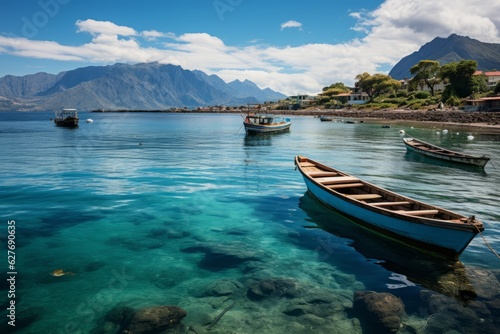 Picturesque Fishing Village in Lombok  Generative AI