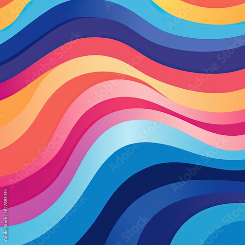 Abstract gradient color background with curved wavy lines. Vector illustration. generative ai