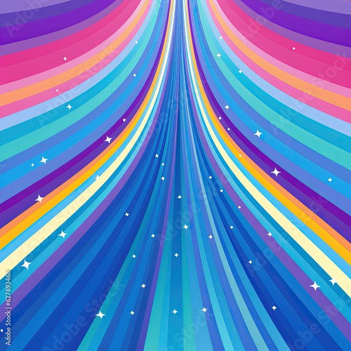 Rainbow colored tunnel illustration. generative ai