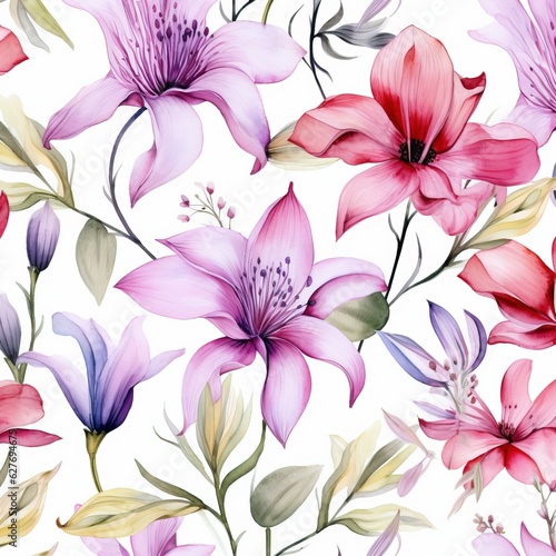 seamless pattern background of vintage flowers. generative ai