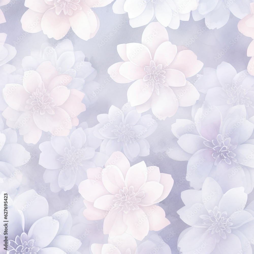 Pattern with pink violet flowers on white background. generative ai Pattern with pink violet flowers on white background. generative ai